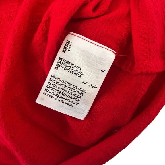 Style & Co Cherry On Top Women's Size Large Red Embroidered Square Neck Top - Picture 6 of 6